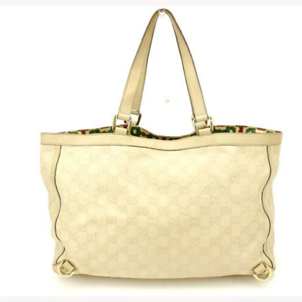 Gucci Tote bag Guccissima White Woman Authentic Used Y1032 - Picture 6 of 6
